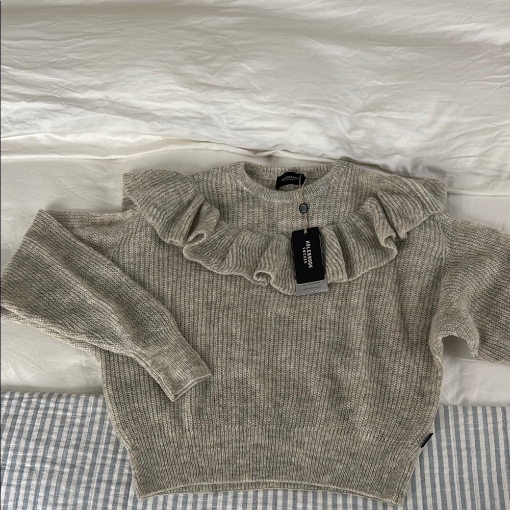 Gray Ruffled Sweater